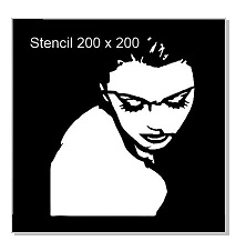 Lady Stencil, multi size available ,150 x 150,200 x 200,300x300m